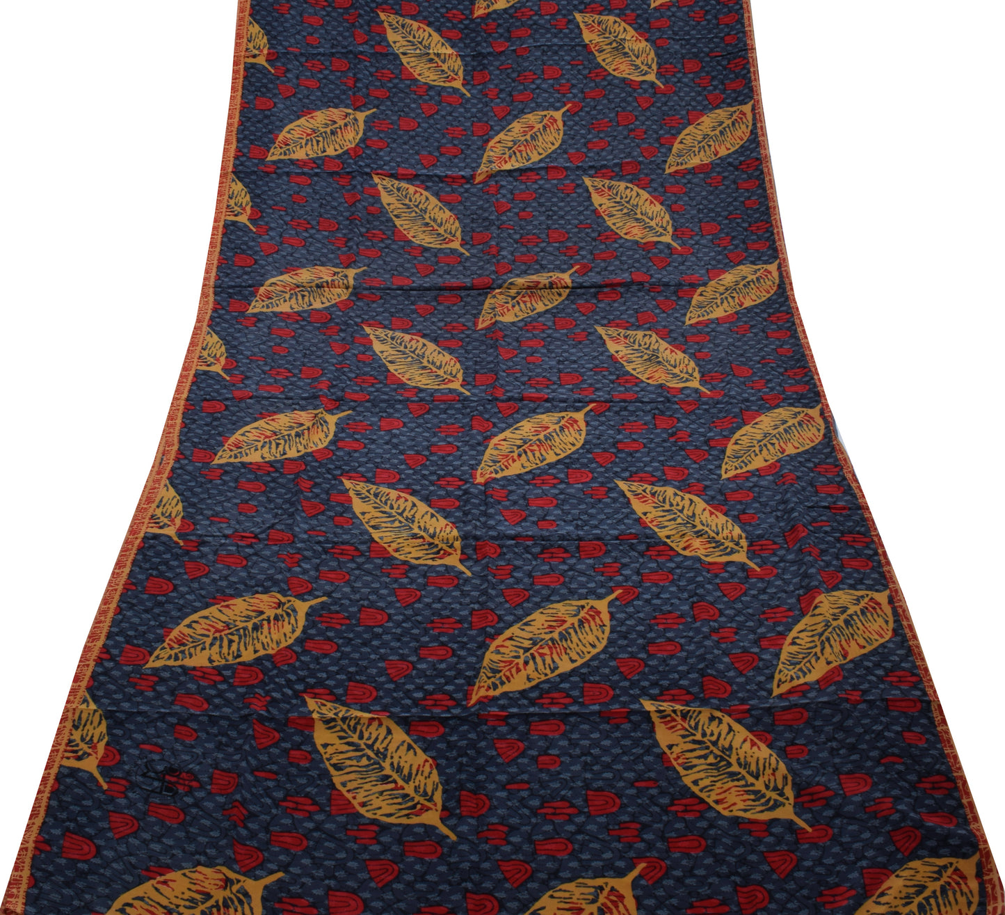 Sushila Vintage Indian Saree 100% Pure Crepe Silk Printed Floral Soft Fabric