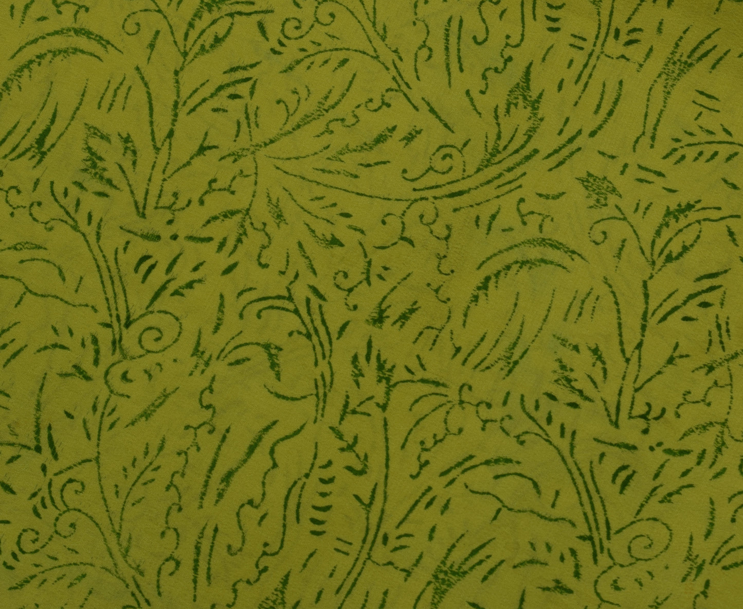 Sushila Vintage Green Saree 100% Pure Crepe Silk Printed Floral Soft Sari Fabric