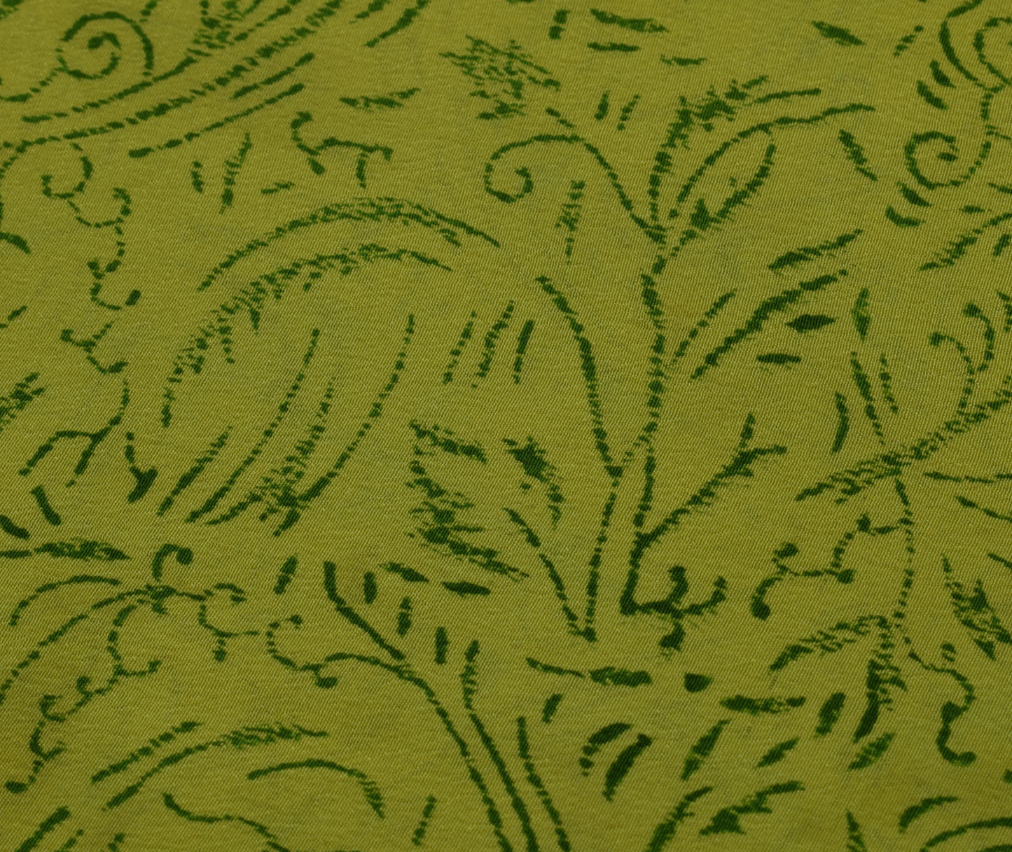 Sushila Vintage Green Saree 100% Pure Crepe Silk Printed Floral Soft Sari Fabric