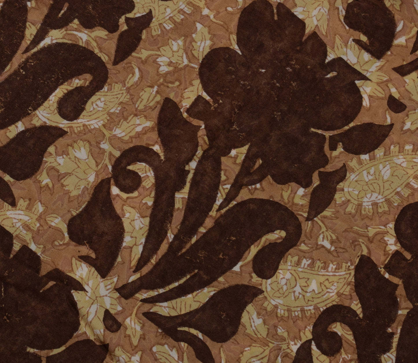 Sushila Vintage Indian Saree 100% Pure Crepe Silk Printed Floral Soft Fabric