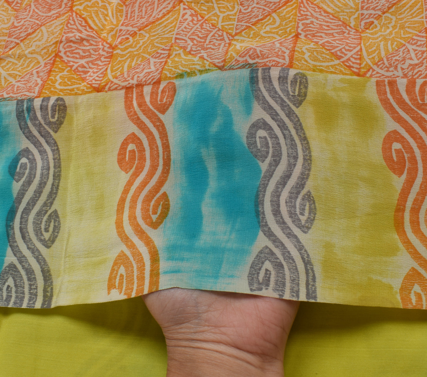 Sushila Vintage Indian Saree 100% Pure Crepe Silk Printed 5 YD Soft Craft Fabric