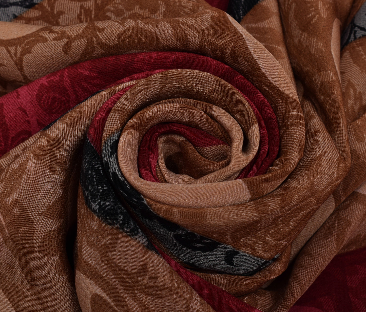 Sushila Vintage Indian Saree 100% Pure Crepe Silk Printed Paisley Soft Fabric