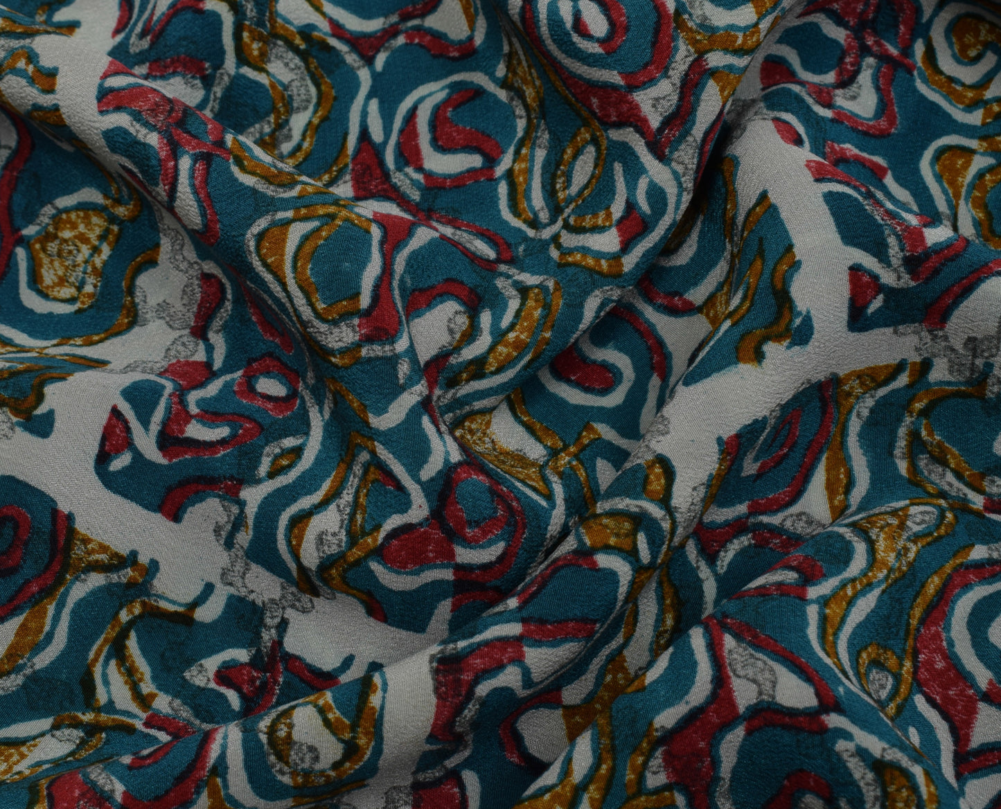 Sushila Vintage Indian Saree 100% Pure Crepe Silk Printed Paisley Soft Fabric