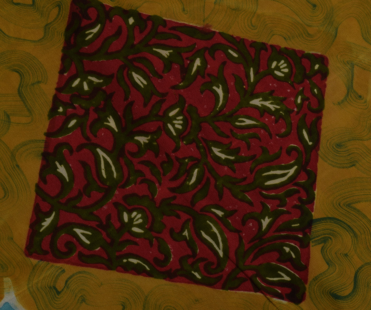 Sushila Vintage Indian Saree 100% Pure Crepe Silk Printed Paisley Soft Fabric