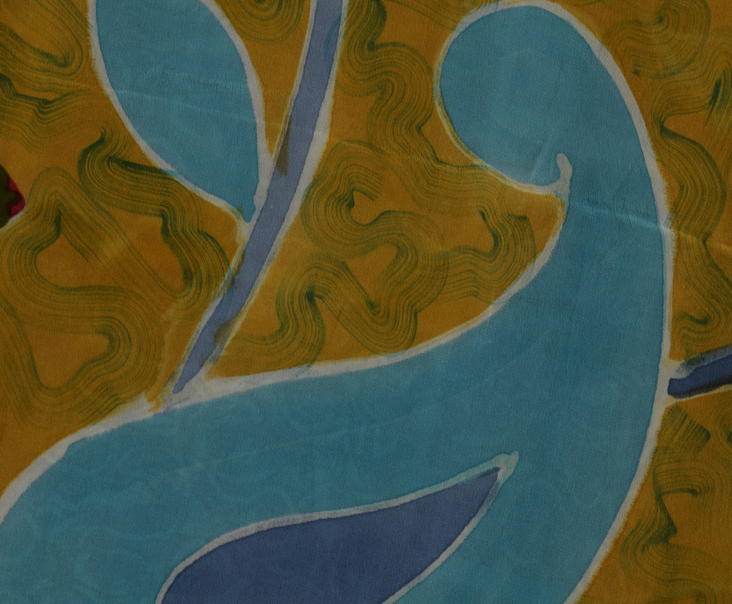 Sushila Vintage Indian Saree 100% Pure Crepe Silk Printed Paisley Soft Fabric