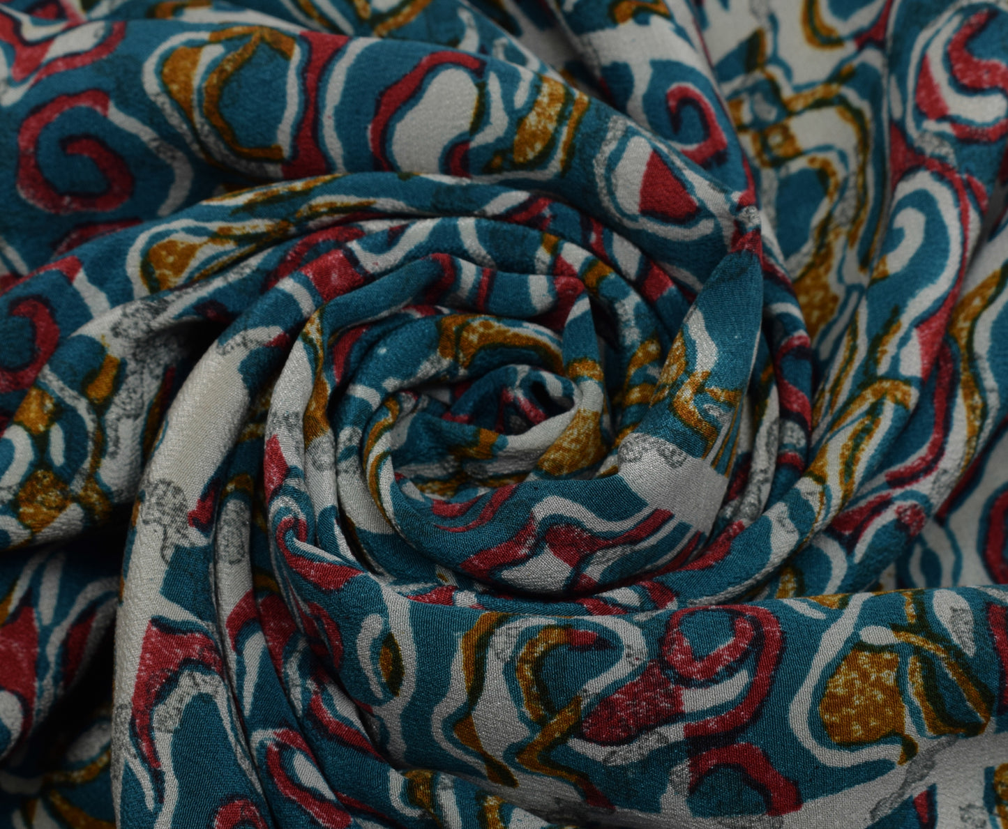 Sushila Vintage Indian Saree 100% Pure Crepe Silk Printed Paisley Soft Fabric