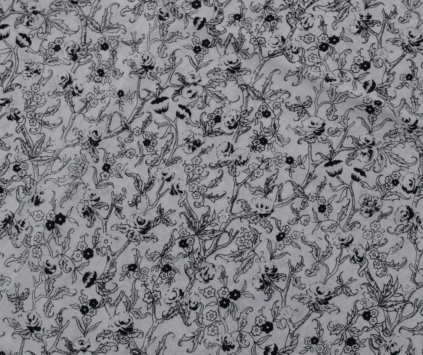 Sushila Vintage Gray Saree 100% Pure Crepe Silk Printed Floral Soft Craft Fabric