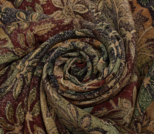 Sushila Vintage MultiColor Saree 100% Pure Crepe Silk Printed Floral Soft Fabric