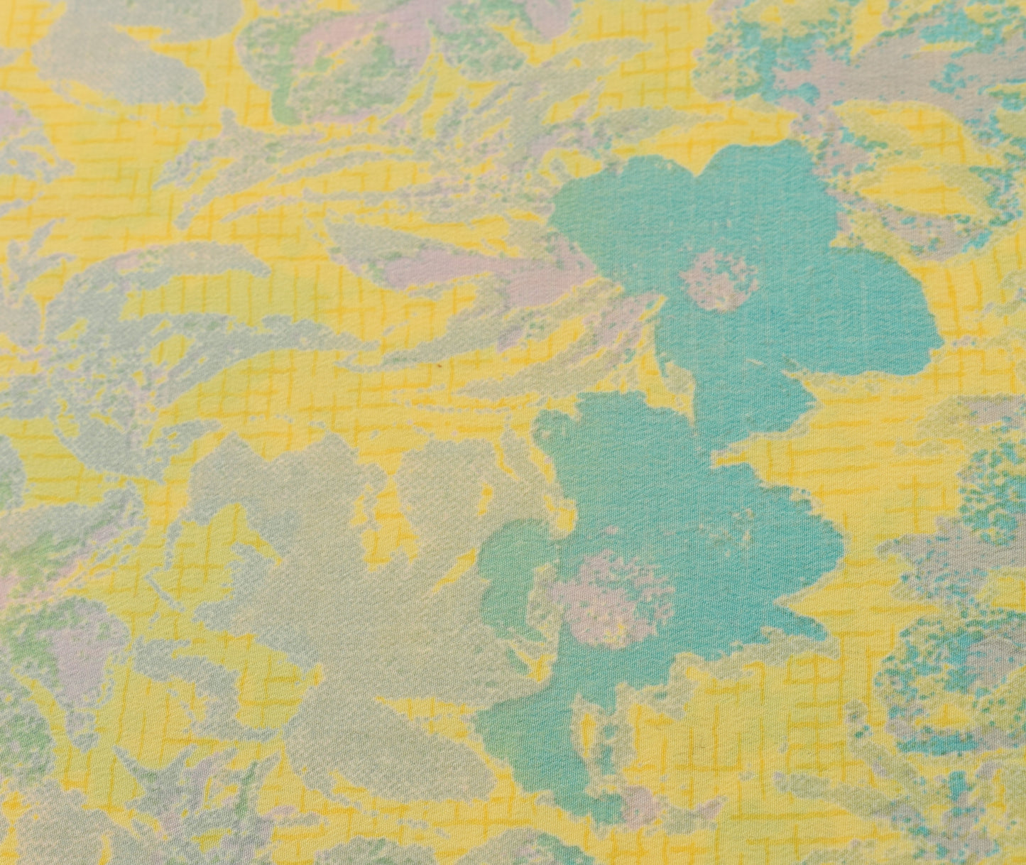 Sushila Vintage Yellow Saree 100% Pure Crepe Silk Printed Floral Soft Fabric