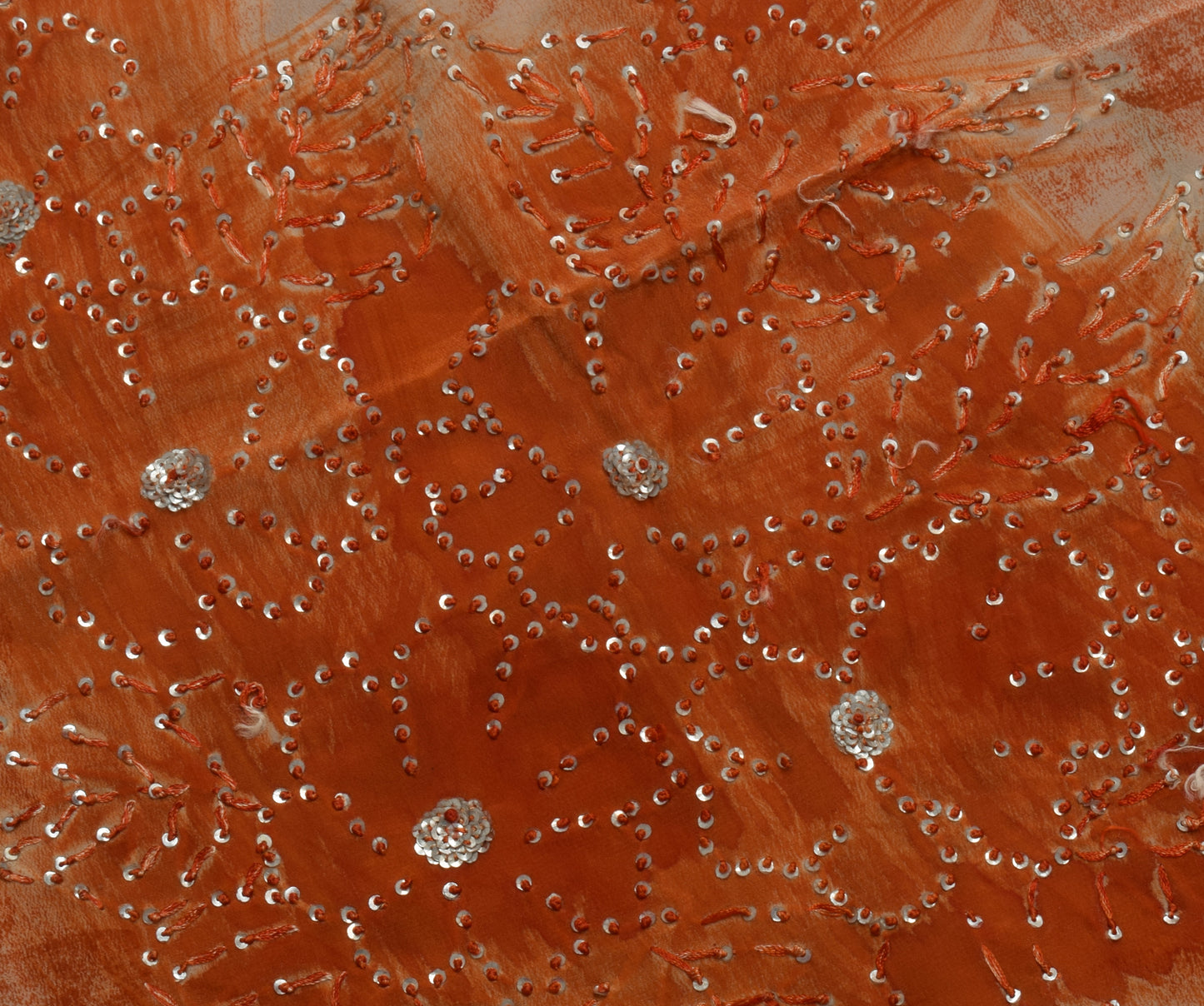 Sushila Vintage Indian Saree 100% Pure Crepe Silk Printed Floral Soft Fabric