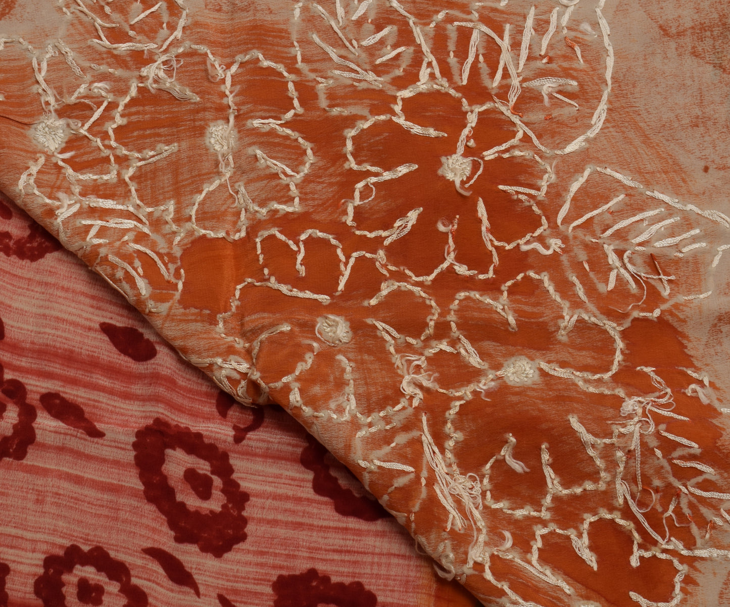 Sushila Vintage Indian Saree 100% Pure Crepe Silk Printed Floral Soft Fabric