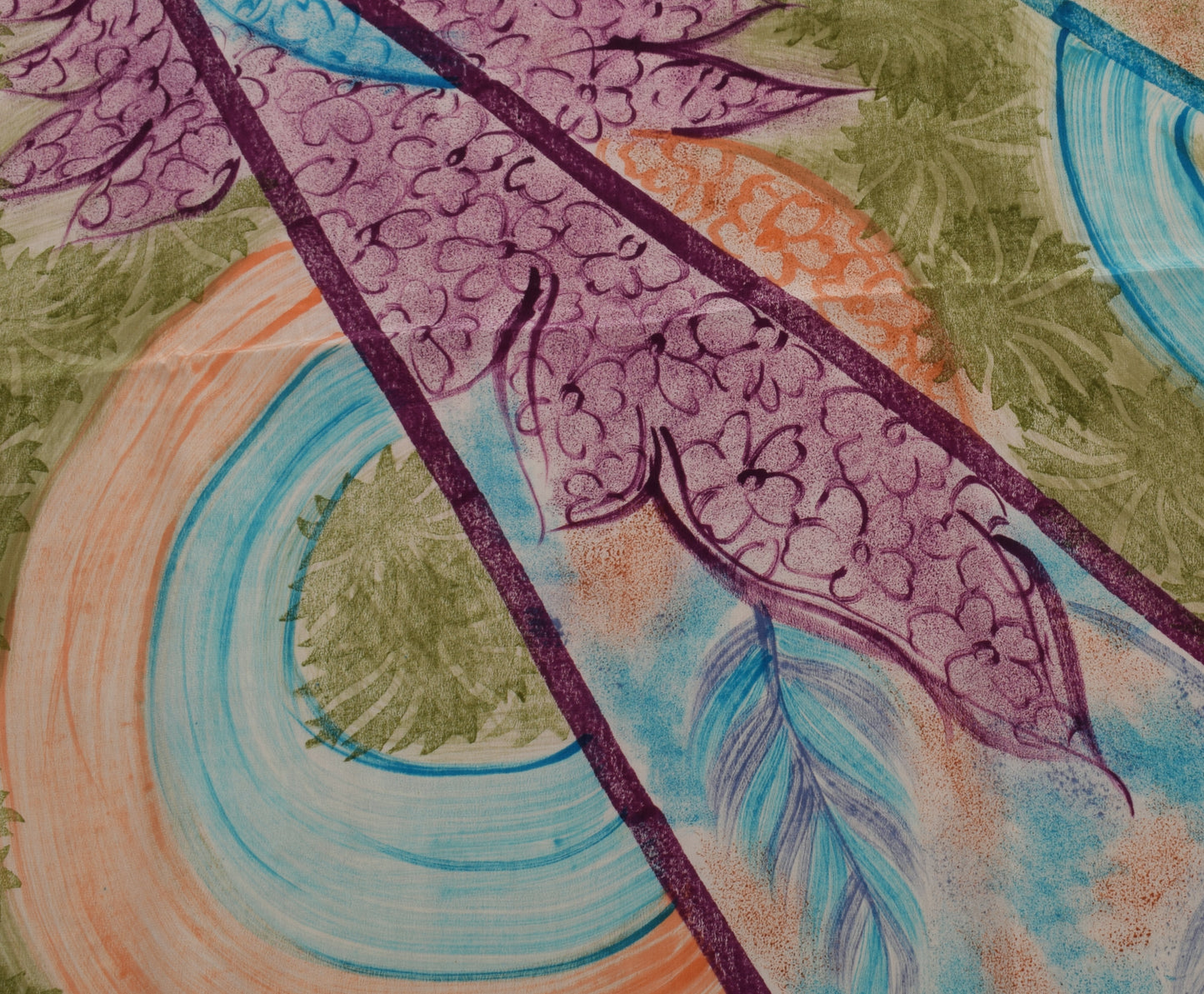 Sushila Vintage Green Saree 100% Pure Crepe Silk Printed Floral Soft Fabric