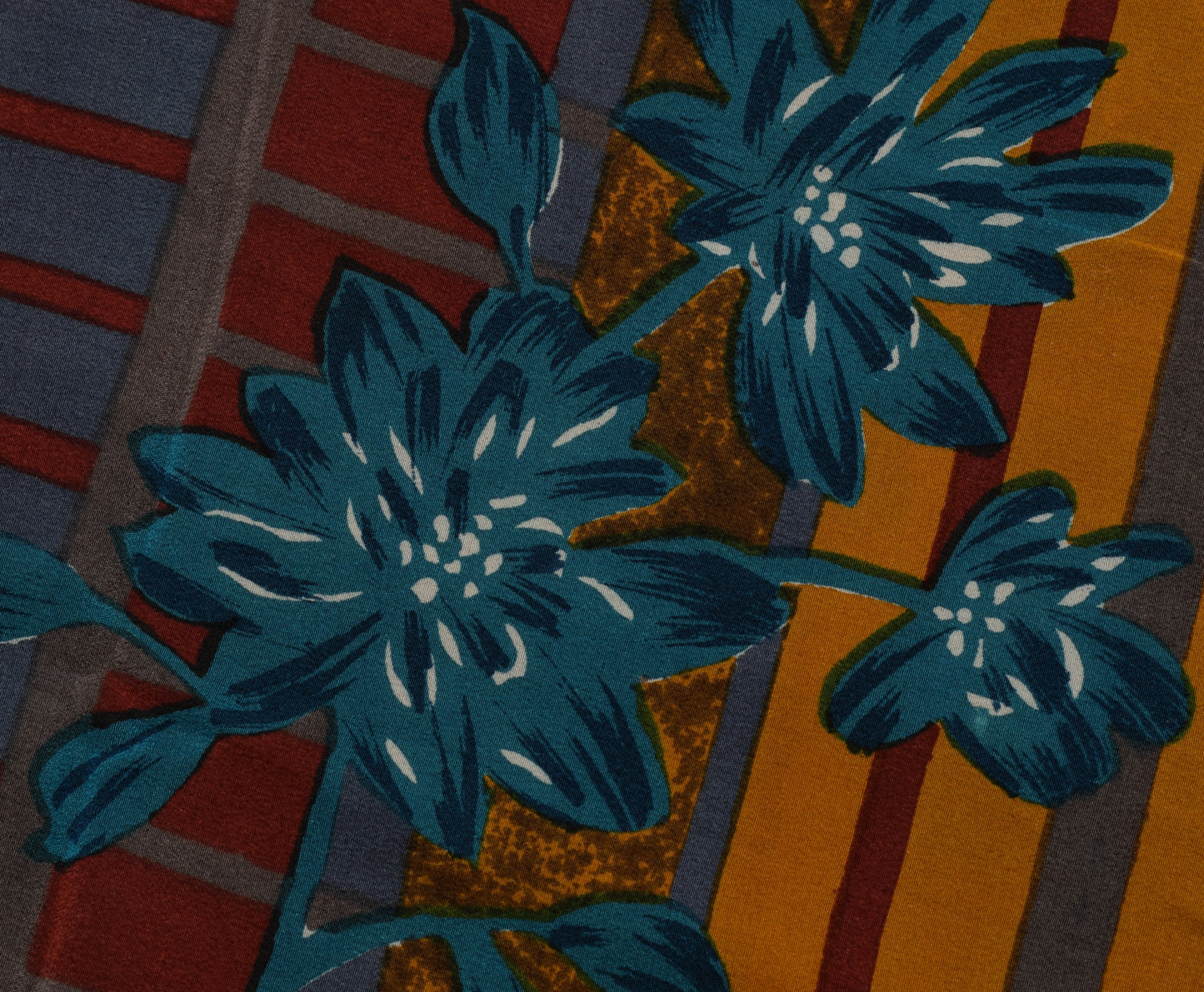 Sushila Vintage Mustard Saree 100% Pure Crepe Silk Printed Floral Soft Fabric