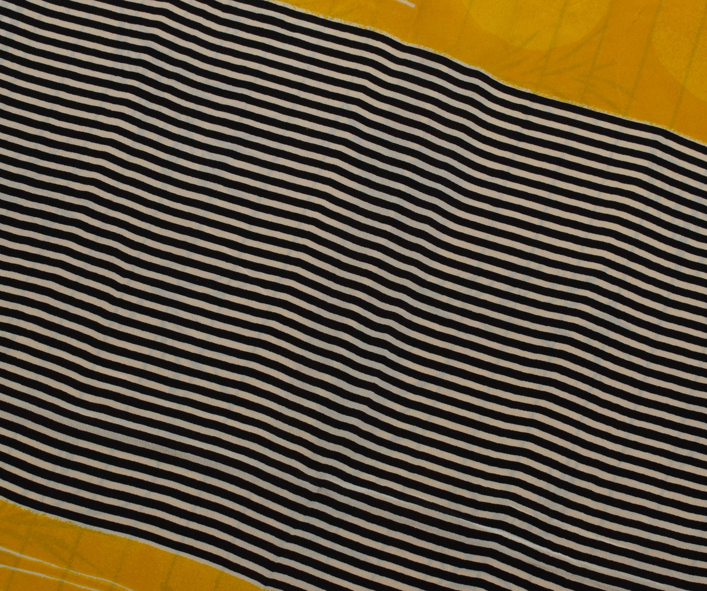 Sushila Vintage Yellow Saree 100% Pure Crepe Silk Printed Floral Soft Fabric