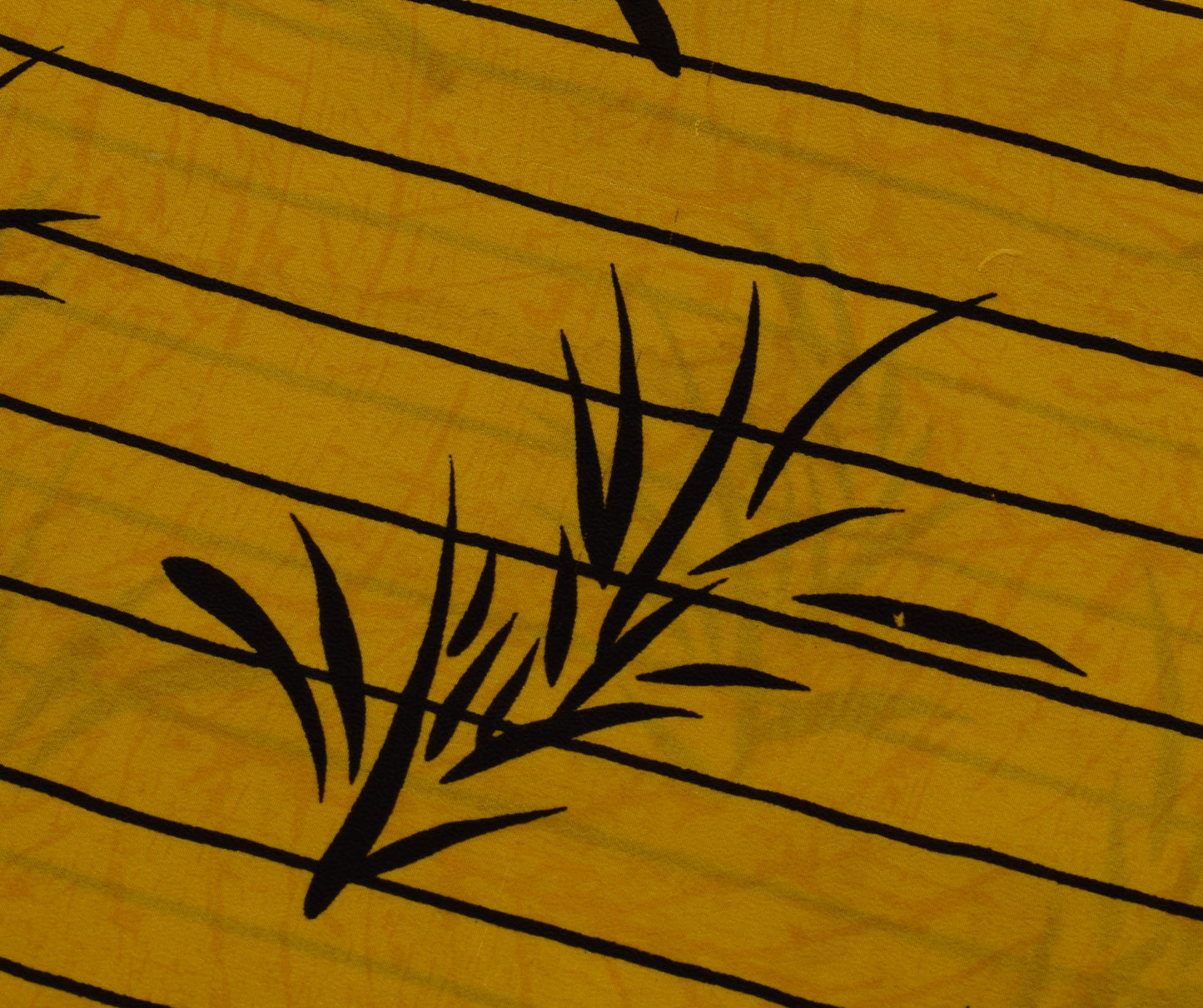 Sushila Vintage Yellow Saree 100% Pure Crepe Silk Printed Floral Soft Fabric