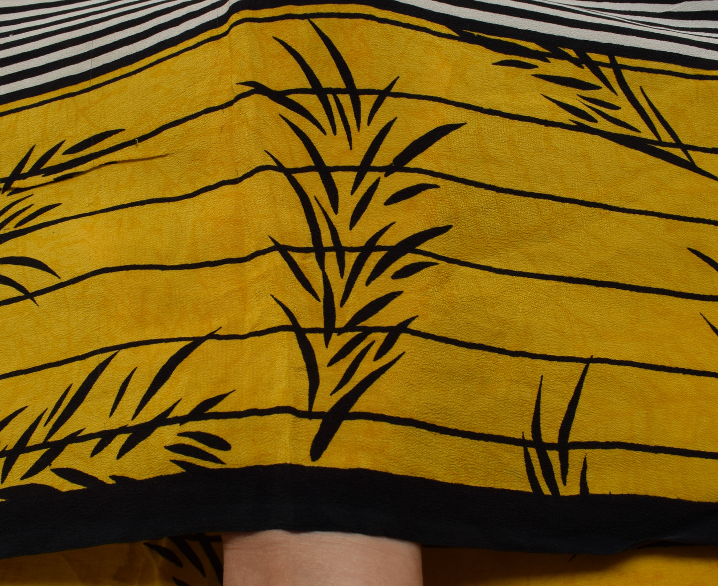 Sushila Vintage Yellow Saree 100% Pure Crepe Silk Printed Floral Soft Fabric