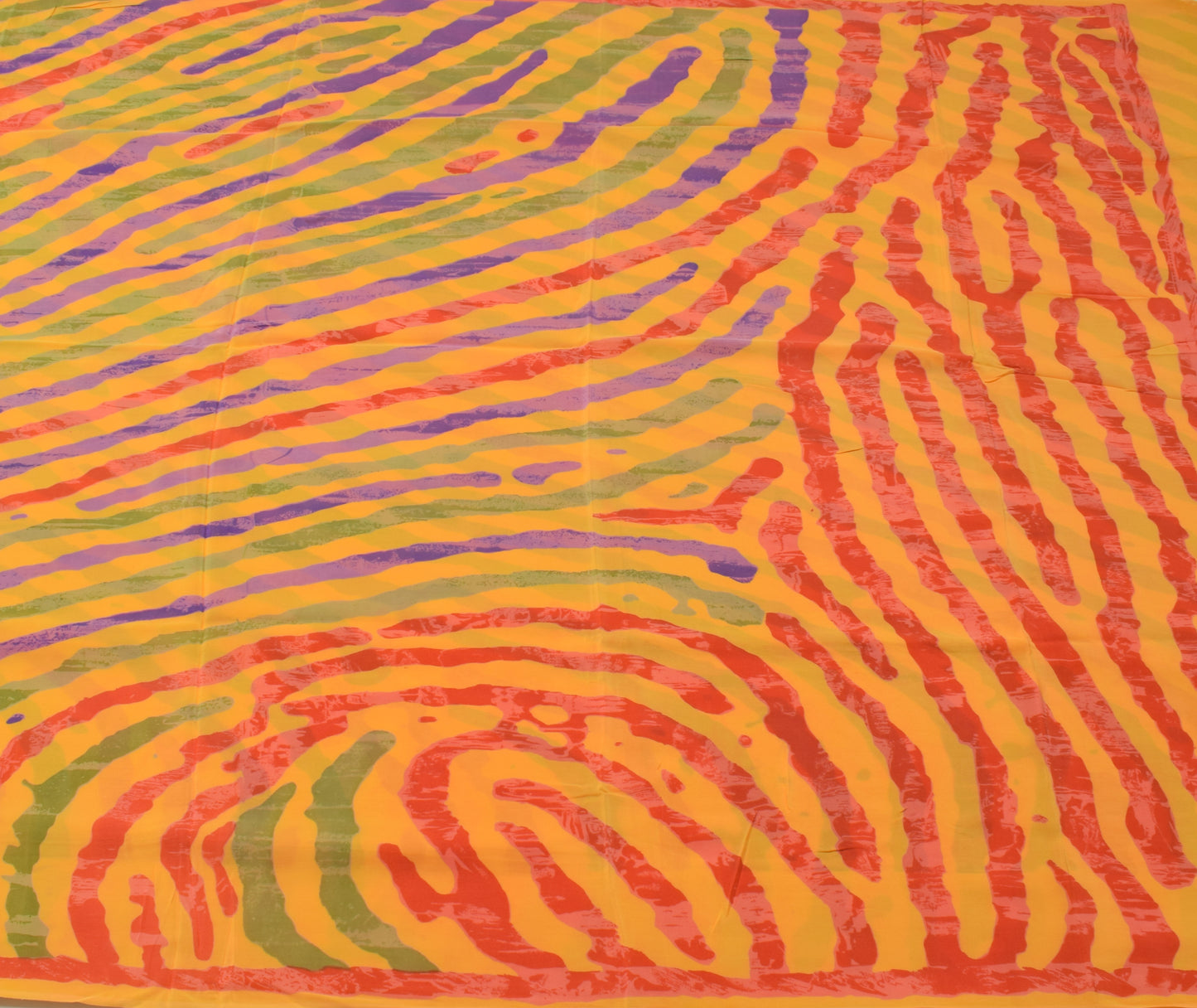 Sushila Vintage Yellow Indian Saree 100% Pure Crepe Silk Printed Soft Fabric