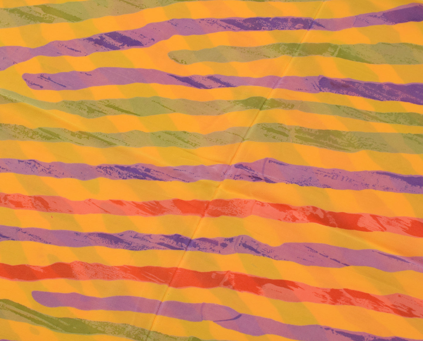 Sushila Vintage Yellow Indian Saree 100% Pure Crepe Silk Printed Soft Fabric