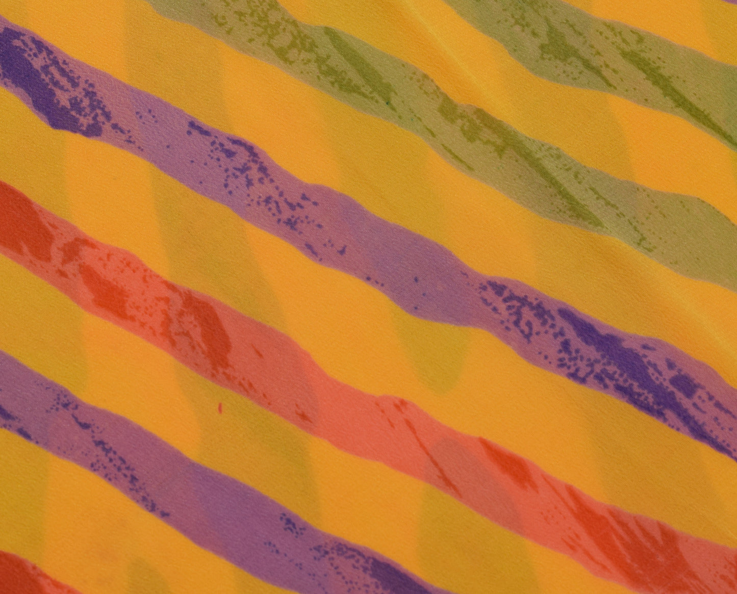 Sushila Vintage Yellow Indian Saree 100% Pure Crepe Silk Printed Soft Fabric