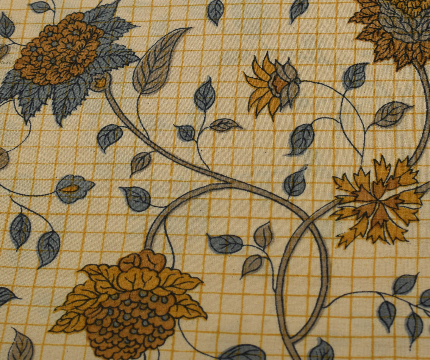 Sushila Vintage Light Brown Saree Pure Crepe Silk Printed Floral Soft Fabric