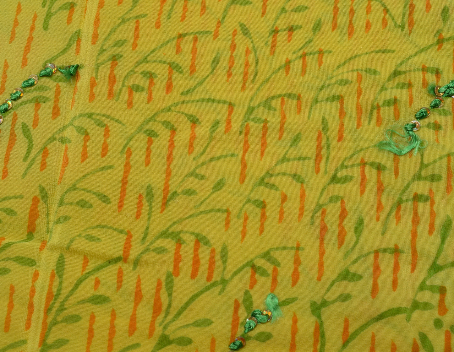 Sushila Vintage Indian Saree 100% Pure Crepe Silk Printed Floral Soft Fabric