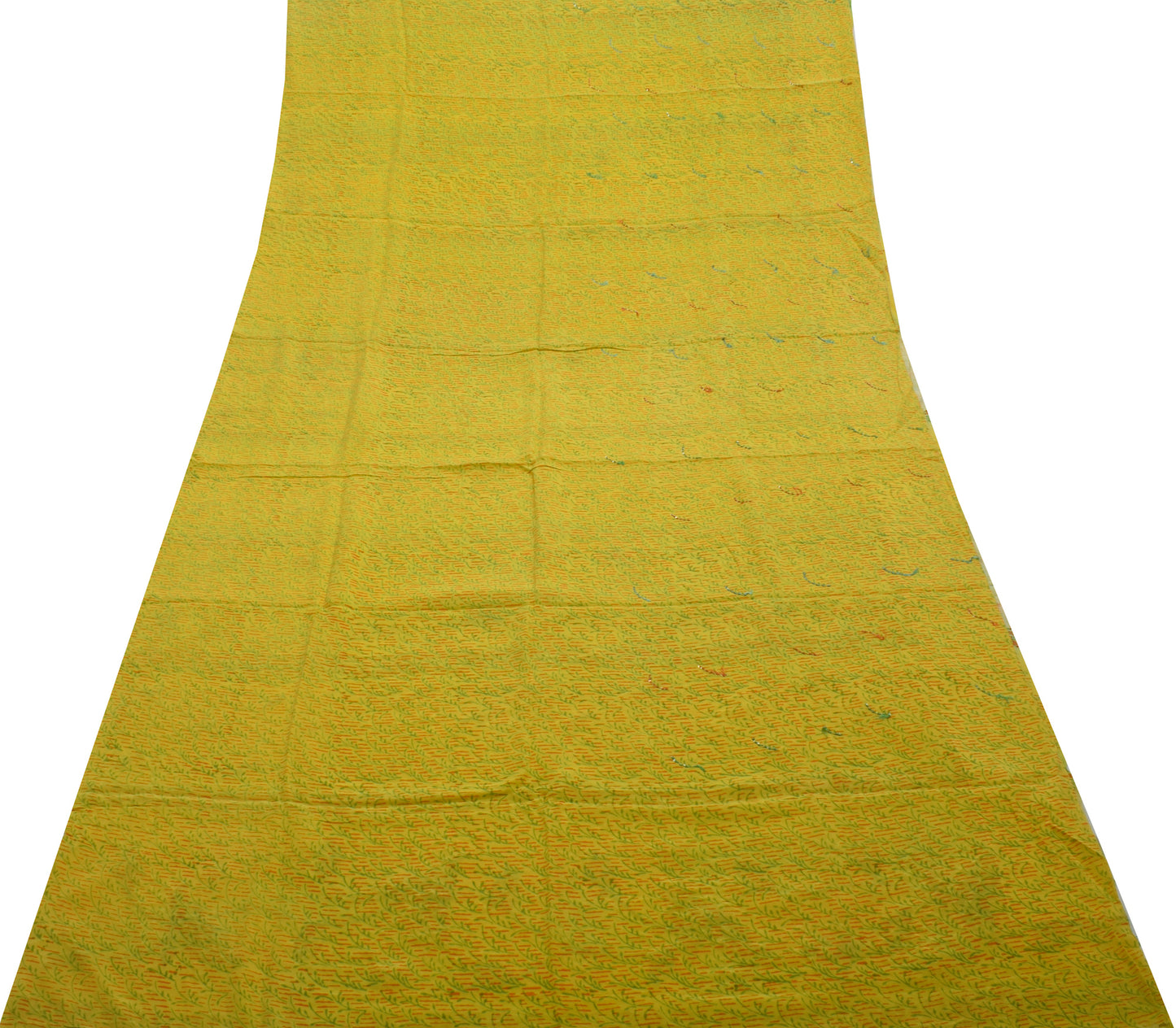 Sushila Vintage Indian Saree 100% Pure Crepe Silk Printed Floral Soft Fabric