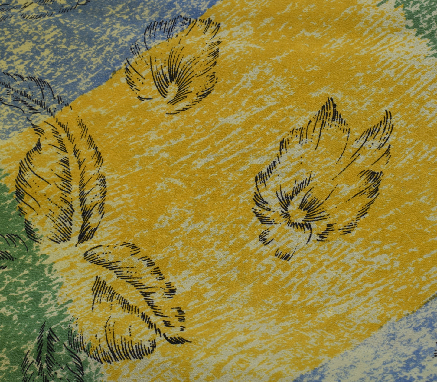 Sushila Vintage Indian Saree 100% Pure Crepe Silk Printed Floral Soft Fabric