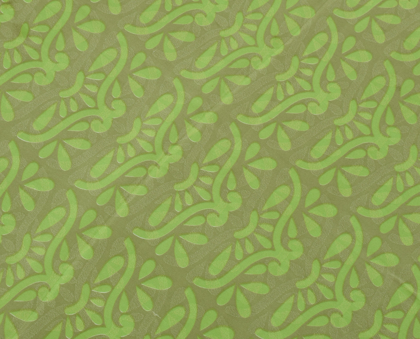 Sushila Vintage Green Indian Saree Blend Crepe Silk Printed Floral Soft Fabric