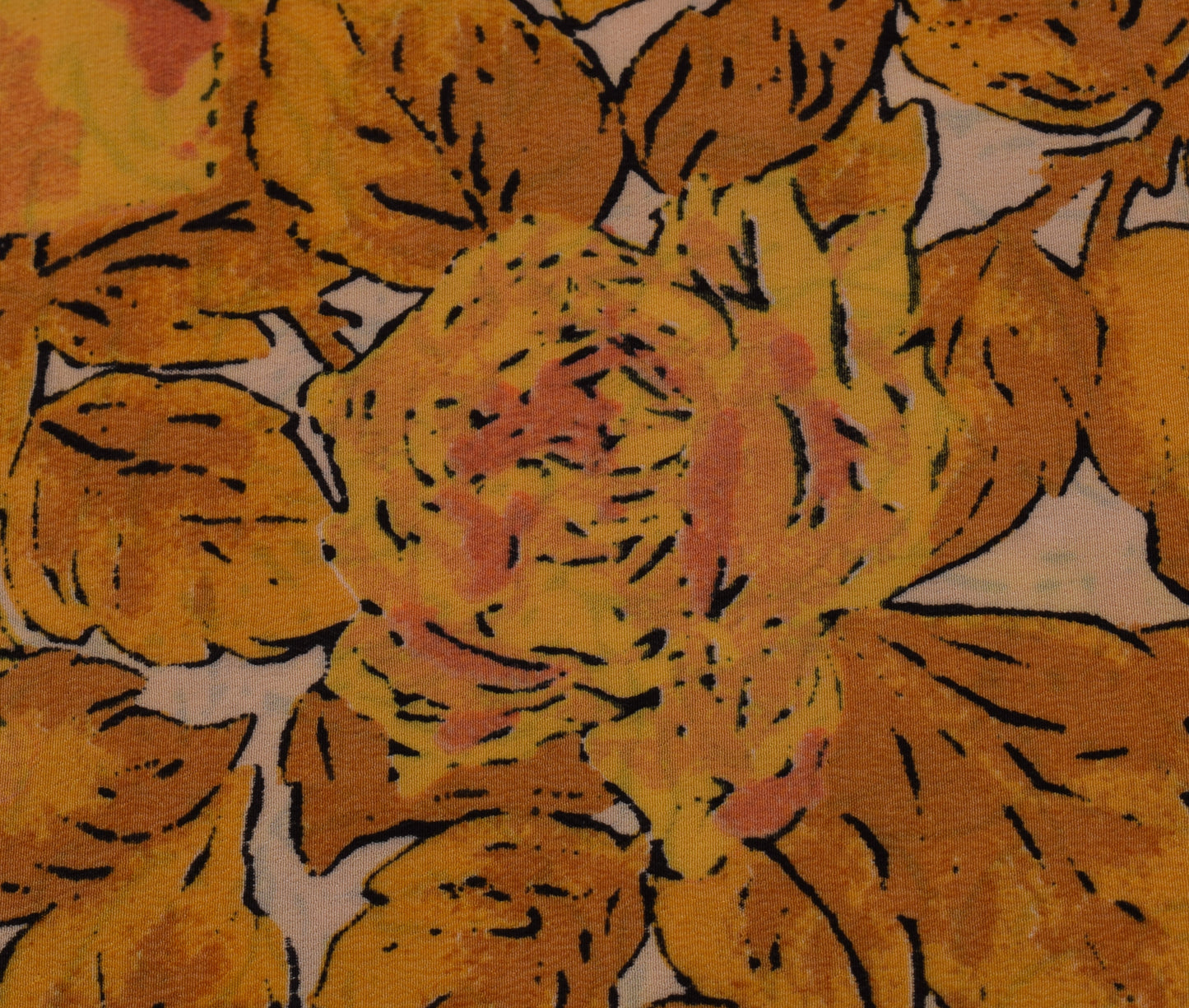 Sushila Vintage Indian Saree 100% Pure Crepe Silk Printed Floral Soft Fabric