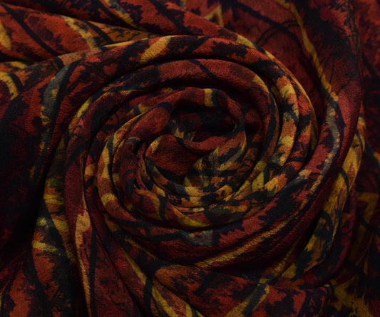 Sushila Vintage Multi-Color Saree 100% Pure Crepe Silk Printed Soft Craft Fabric