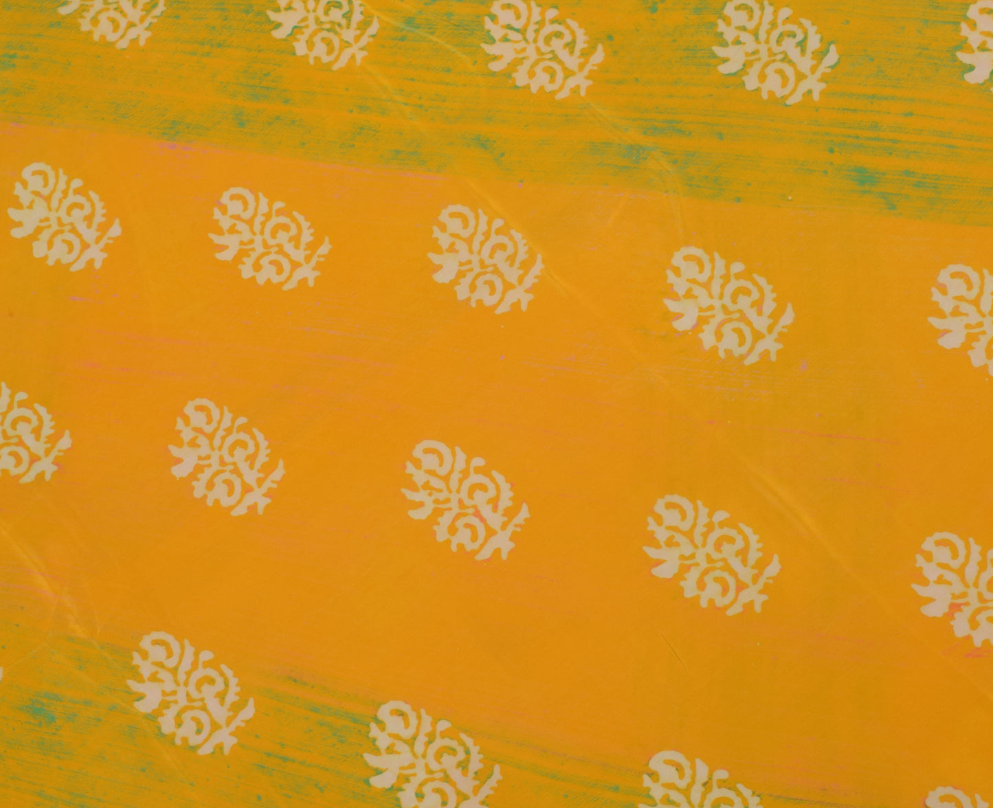 Sushila Vintage Yellow Saree 100% Pure Crepe Silk Printed Floral Soft Fabric