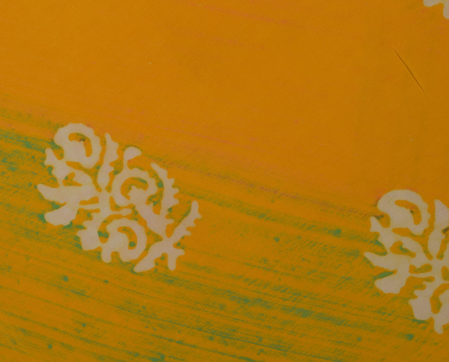 Sushila Vintage Yellow Saree 100% Pure Crepe Silk Printed Floral Soft Fabric