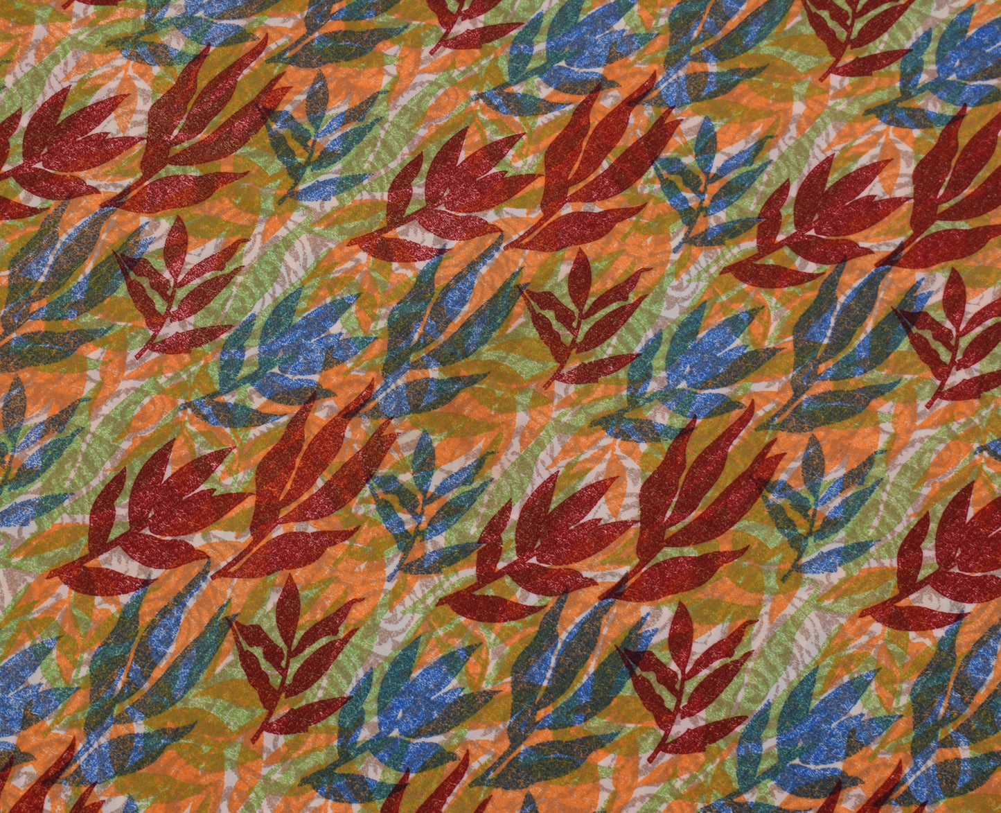 Sushila Vintage Indian Saree Blend Crepe Silk Printed Floral Soft Craft Fabric