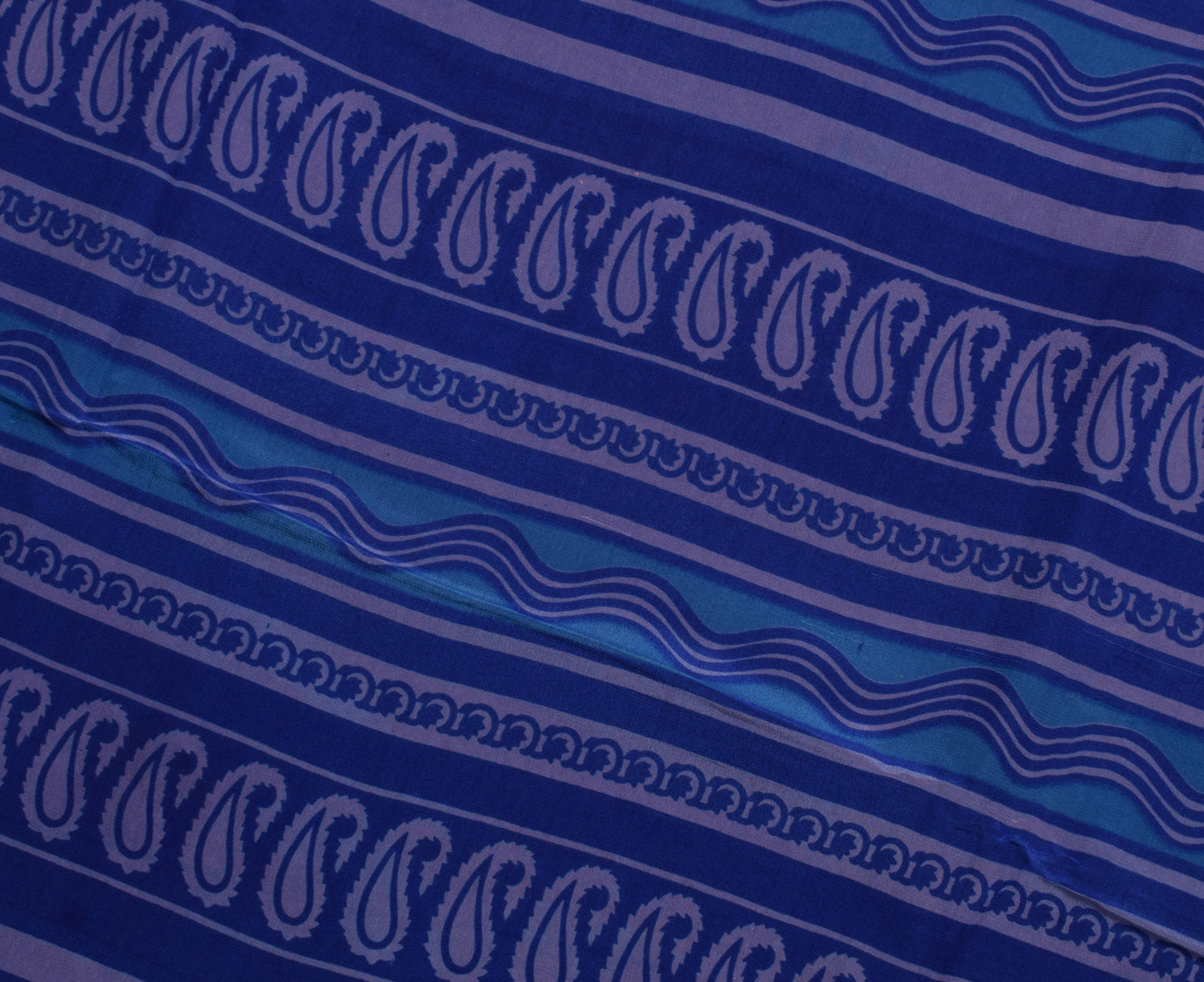 Sushila Vintage Maroon Saree 100% Pure Crepe Silk Printed Paisley Soft Fabric