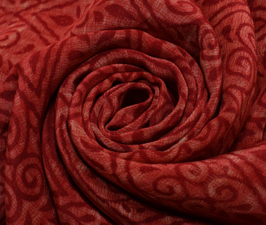 Sushila Vintage Indian Saree 100% Pure Crepe Silk Printed 5 Yard Soft Fabric