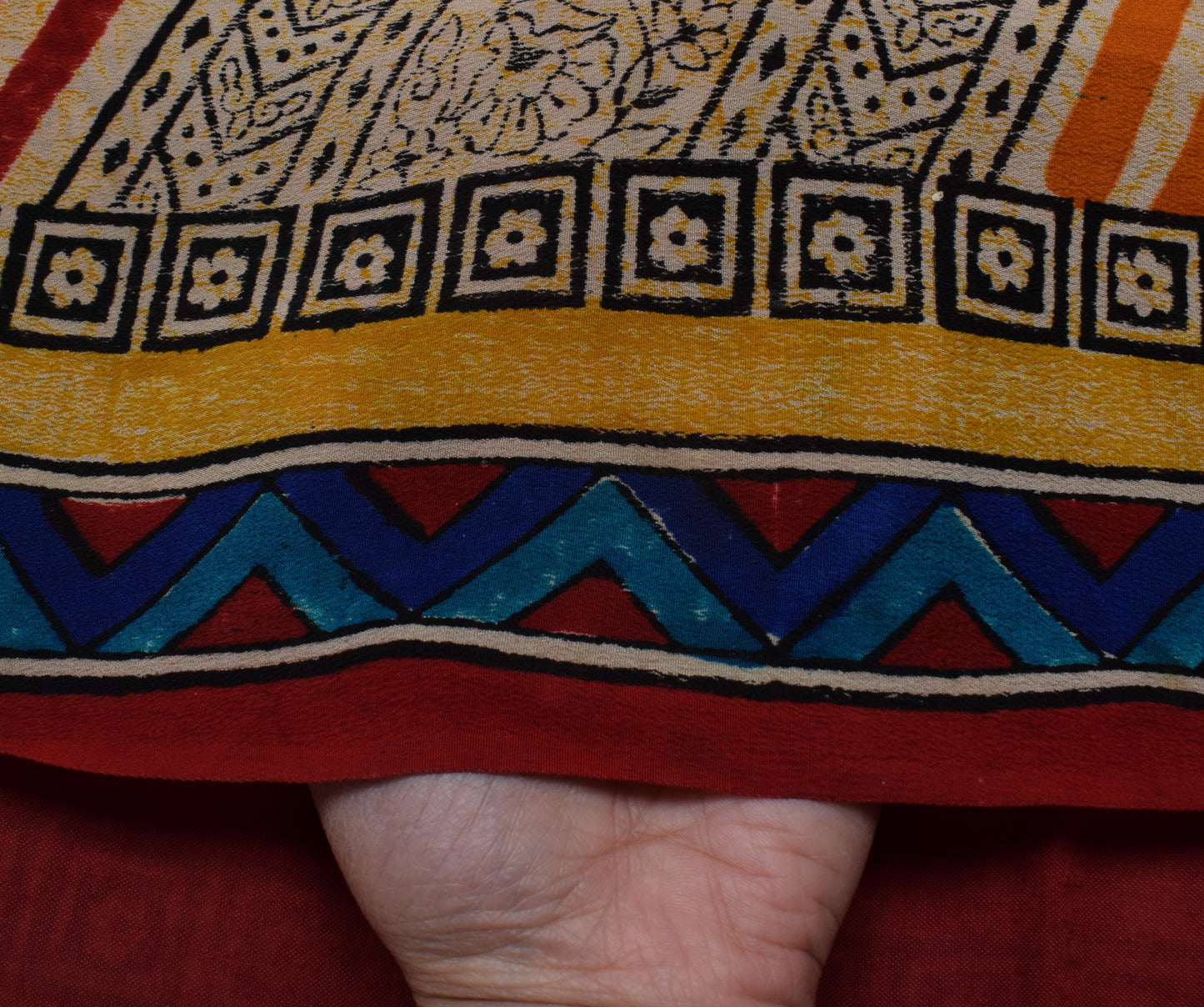 Sushila Vintage Indian Sari 100% Pure Georgette Silk Printed 5 Yd Craft Fabric