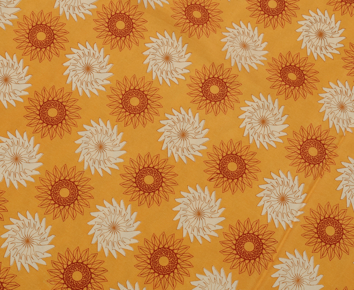 Sushila Vintage Mustard Saree 100% Pure Crepe Silk Printed 5 Yard Soft Fabric