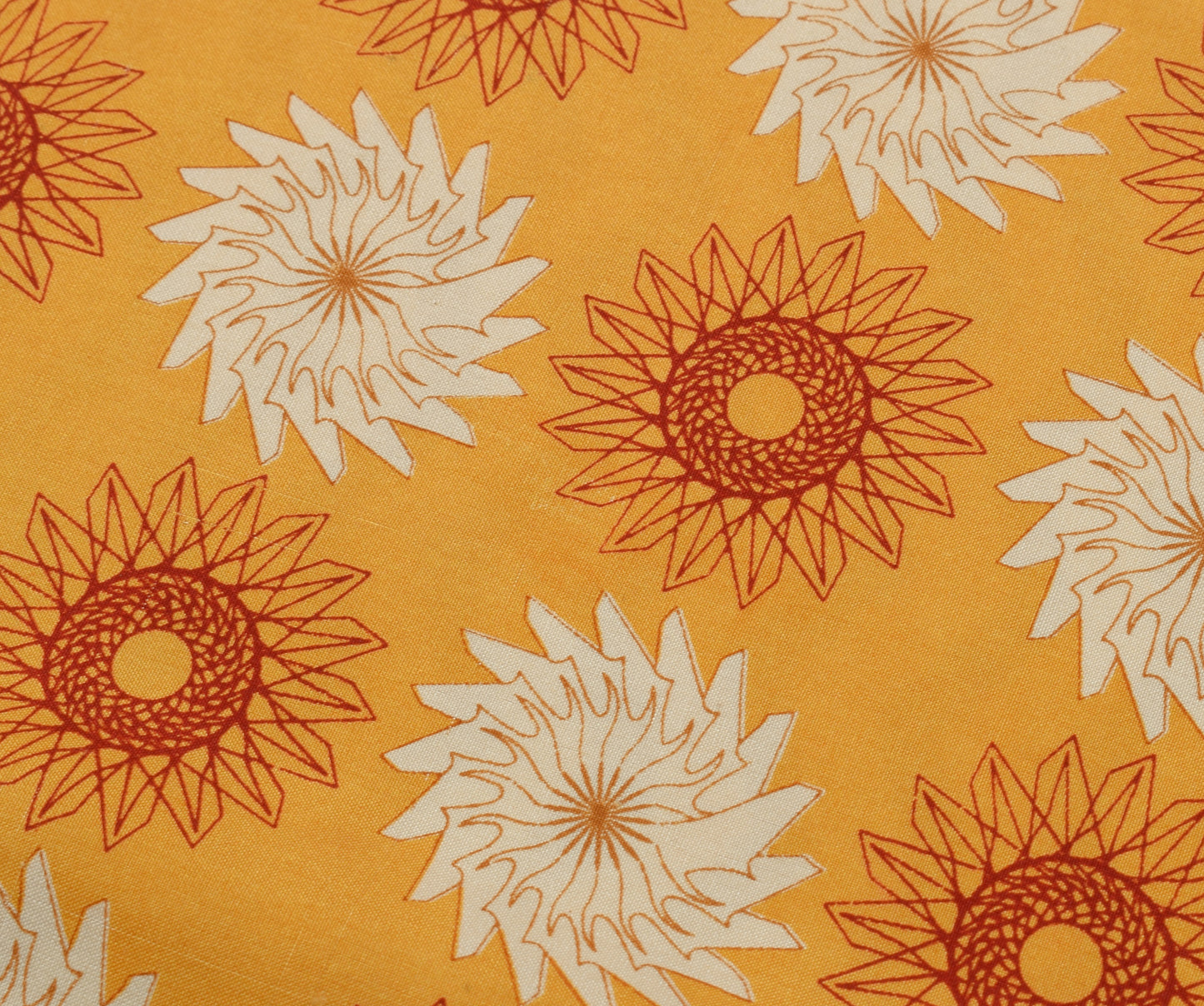 Sushila Vintage Mustard Saree 100% Pure Crepe Silk Printed 5 Yard Soft Fabric