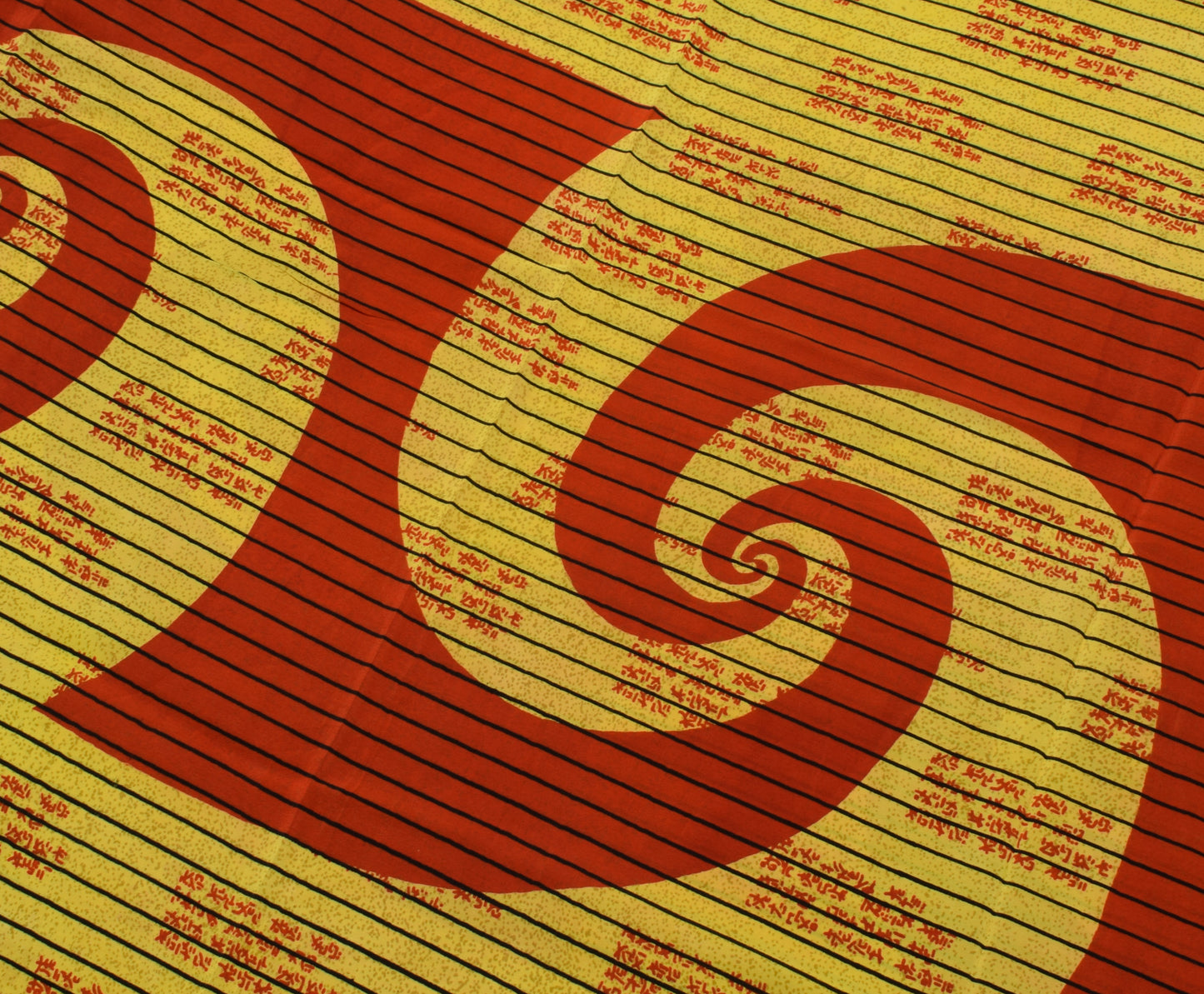 Sushila Vintage Yellow Saree 100% Pure Crepe Silk Printed 5 Yard Soft Fabric