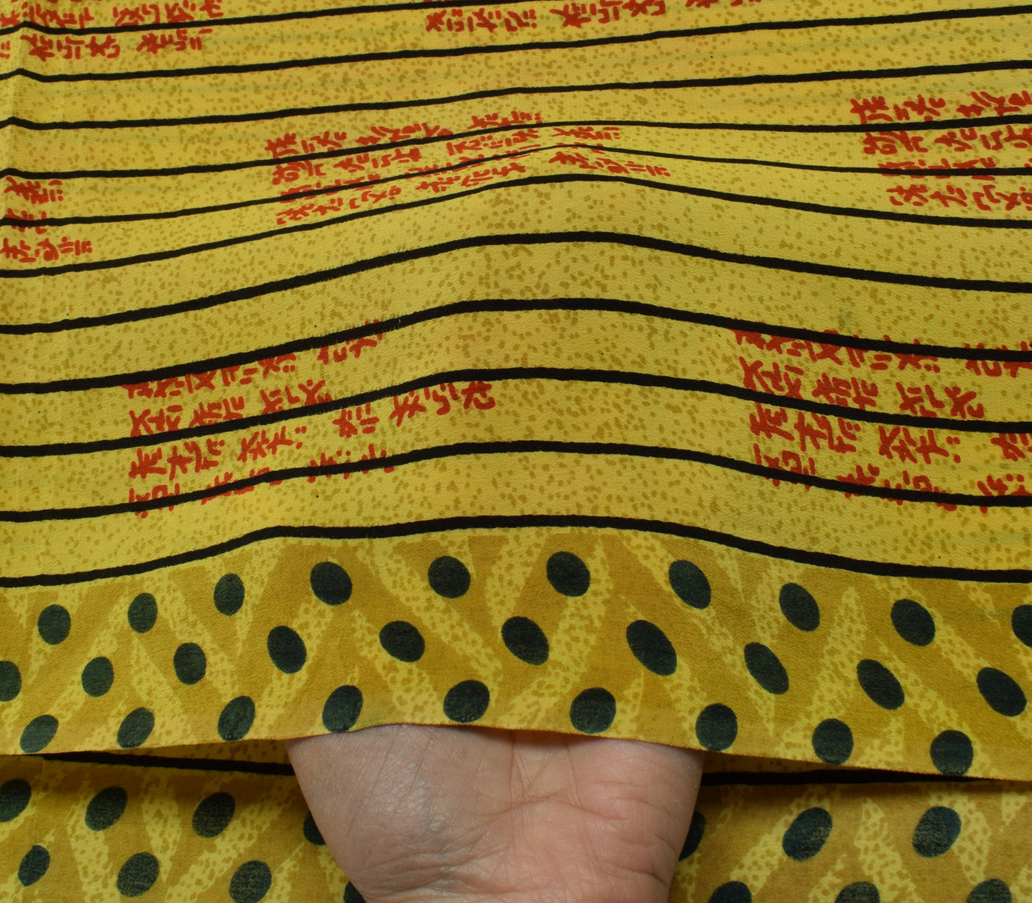 Sushila Vintage Yellow Saree 100% Pure Crepe Silk Printed 5 Yard Soft Fabric