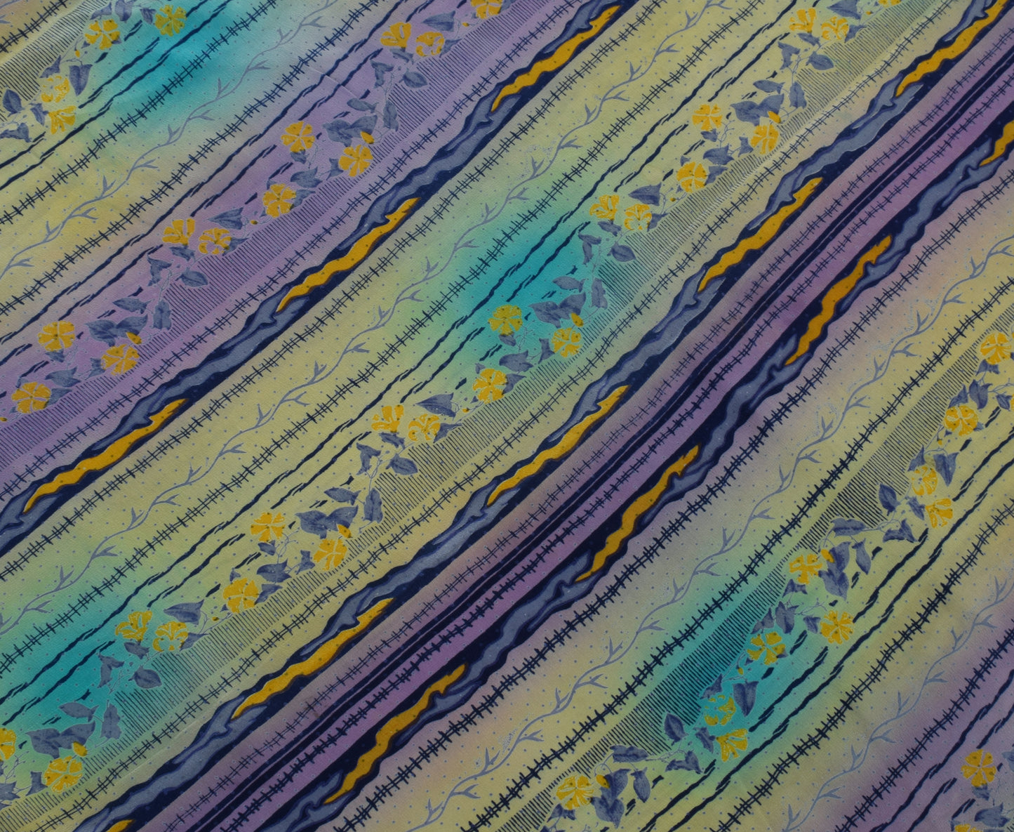 Sushila Vintage Indian Saree 100% Pure Crepe Silk Printed 5 Yard Soft Fabric