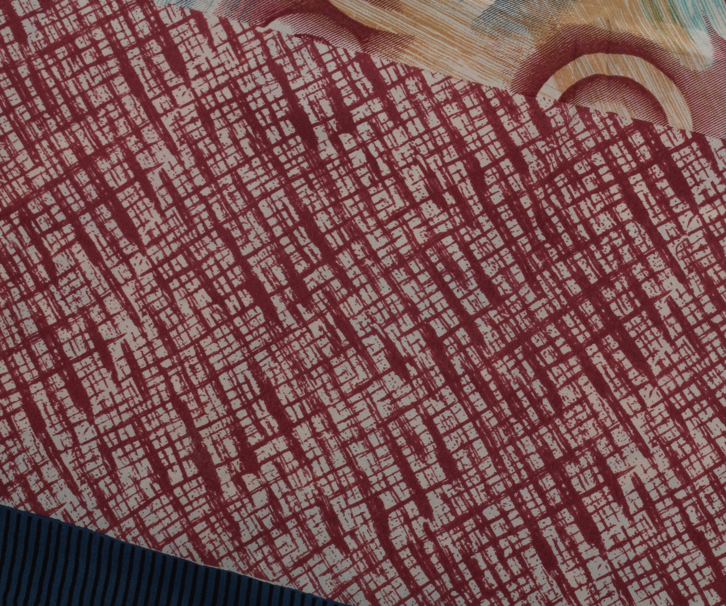 Sushila Vintage Indian Saree 100% Pure Crepe Silk Printed Soft Craft Sari Fabric