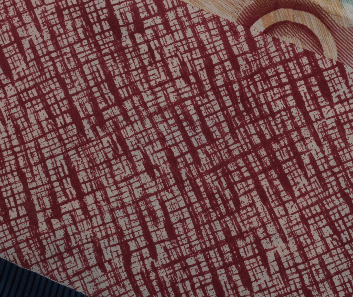 Sushila Vintage Indian Saree 100% Pure Crepe Silk Printed Soft Craft Sari Fabric