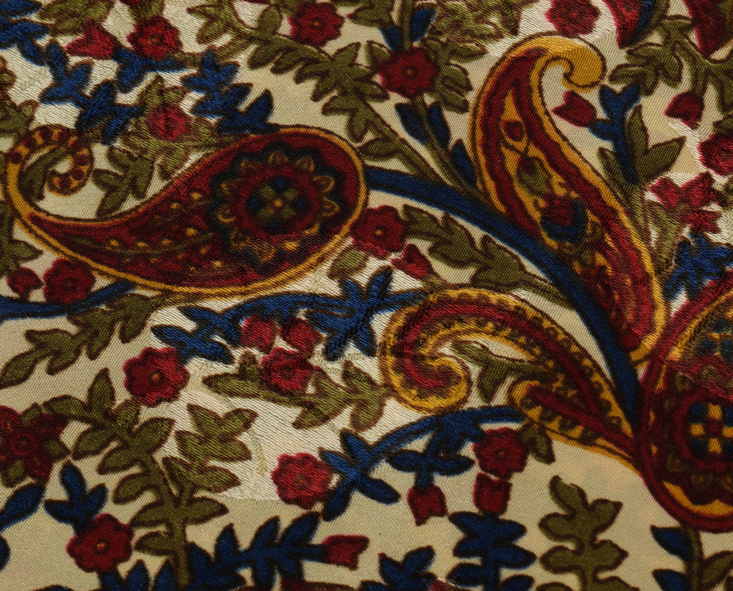 Sushila Vintage Cream Saree Blend Crepe Silk Printed Floral Soft 5 Yard Fabric