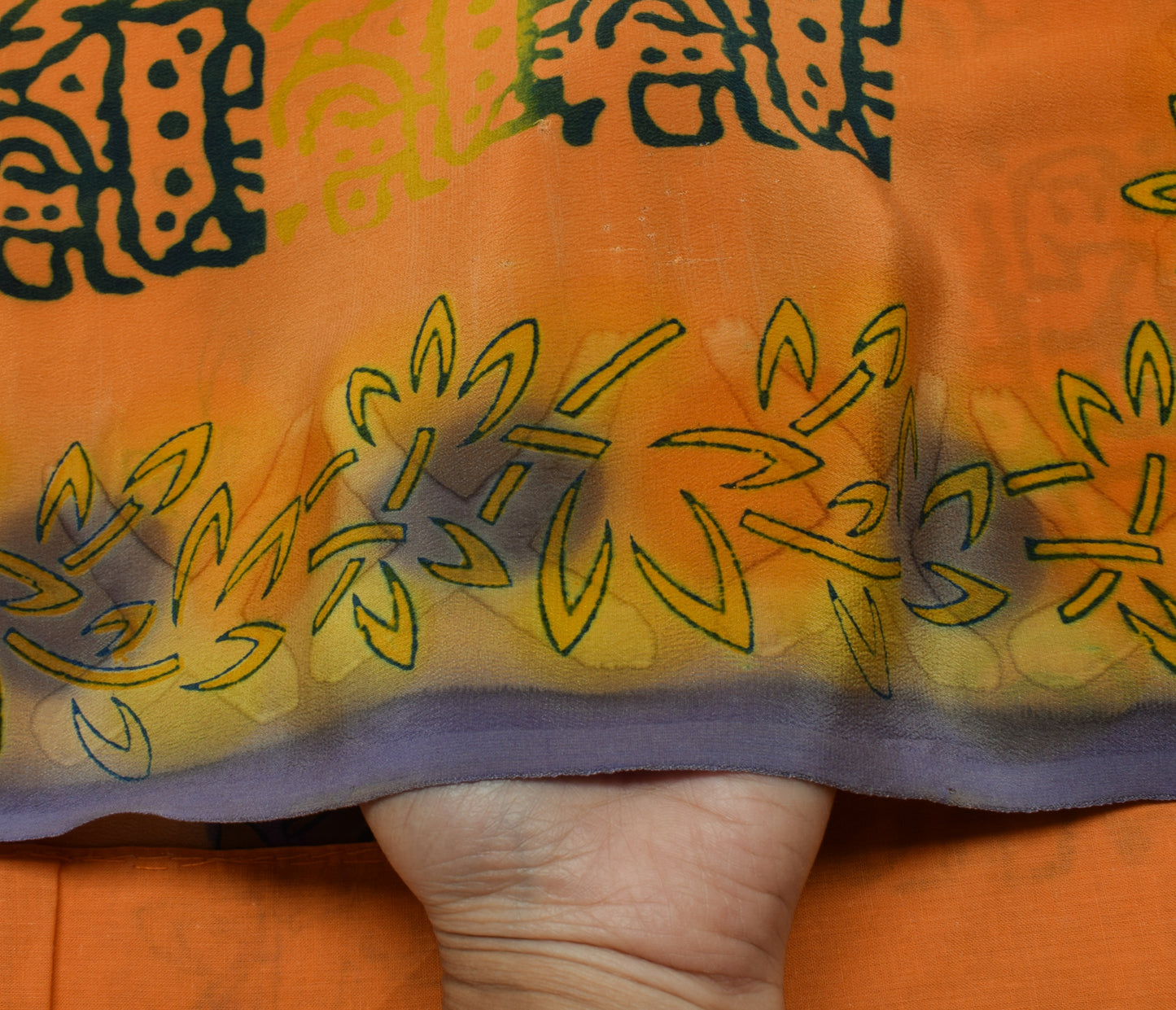 Sushila Vintage Indian Saree 100% Pure Crepe Silk Printed Floral Soft Fabric