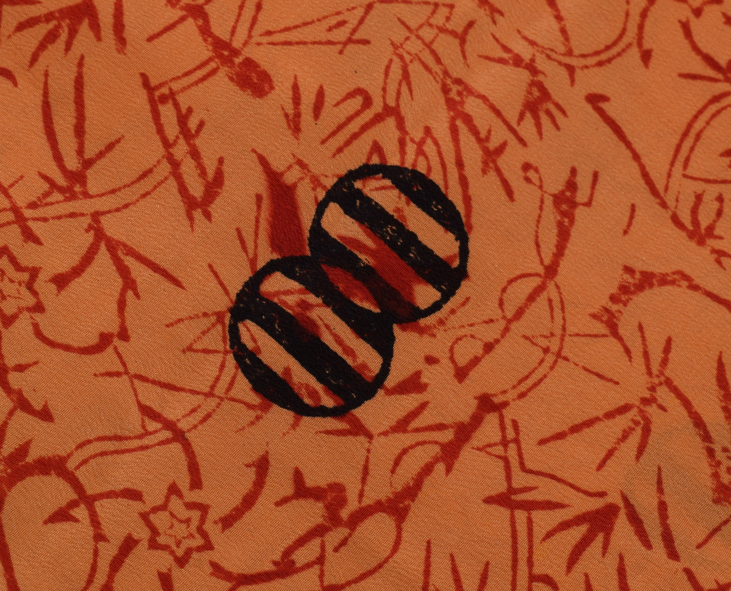 Sushila Vintage Orange Saree 100% Pure Crepe Silk Printed 5 Yard Soft Fabric