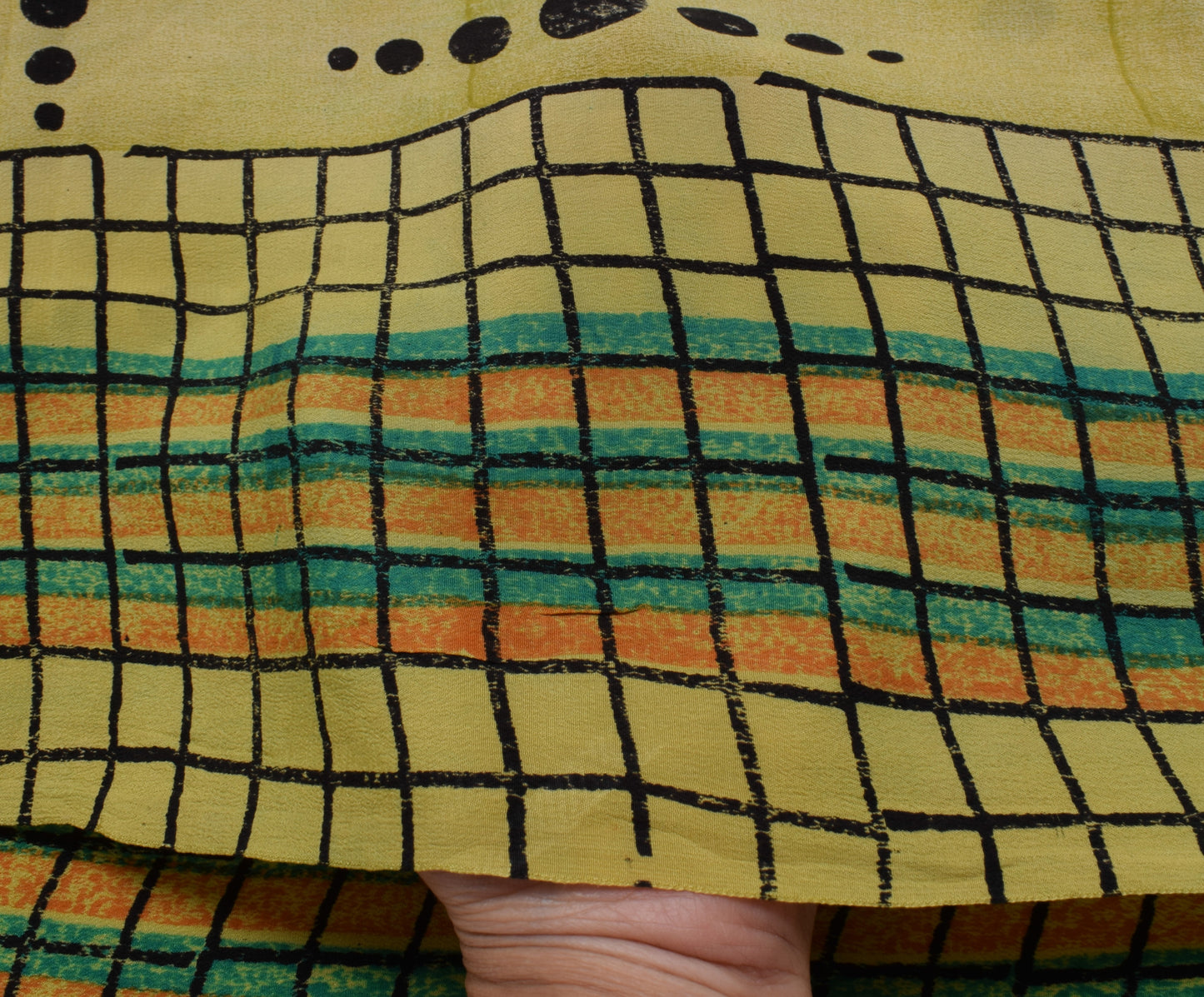 Sushila Vintage Orange Saree 100% Pure Crepe Silk Printed 5 Yard Soft Fabric