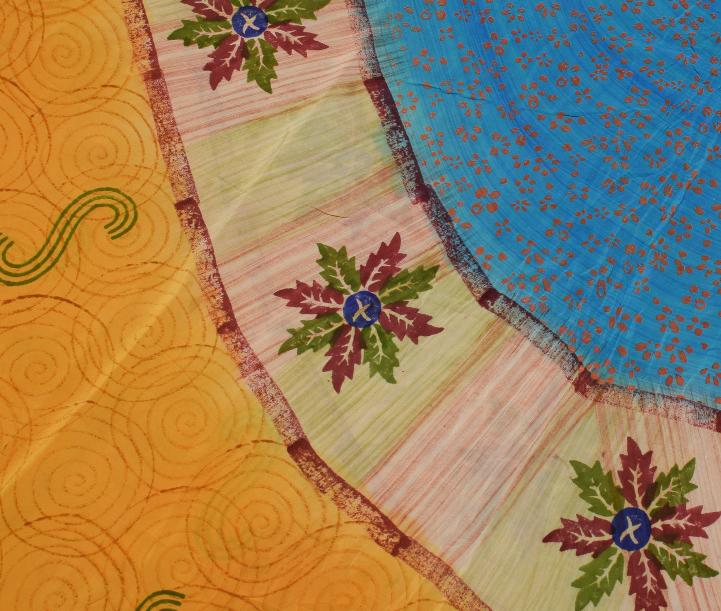 Sushila Vintage Indian Saree 100% Pure Crepe Silk Printed 5 Yard Soft Fabric