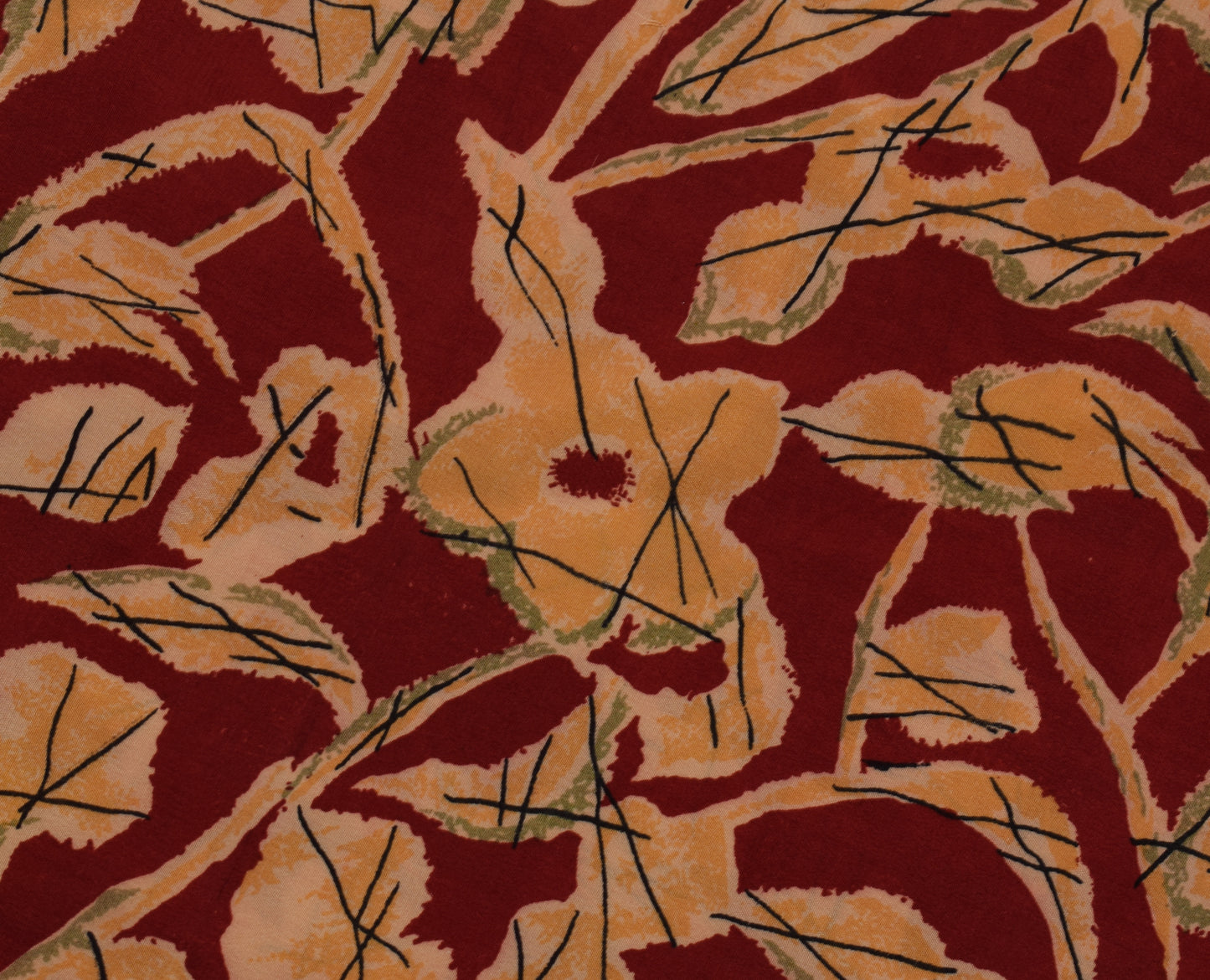 Sushila Vintage Red Indian Saree 100% Pure Crepe Silk Printed Soft Craft Fabric