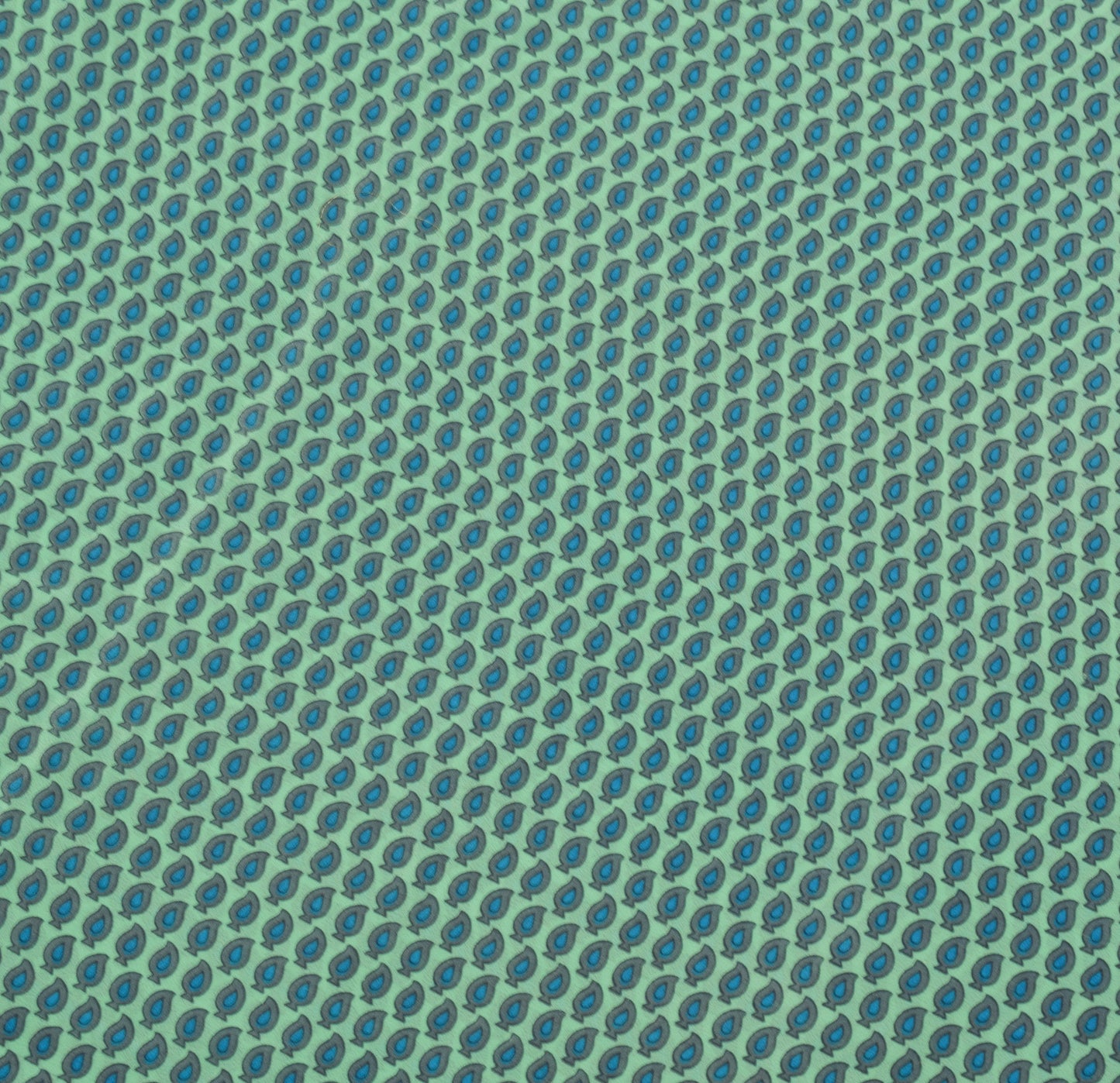 Sushila Vintage Green Saree Blend Crepe Silk Printed Paisley Soft Craft Fabric